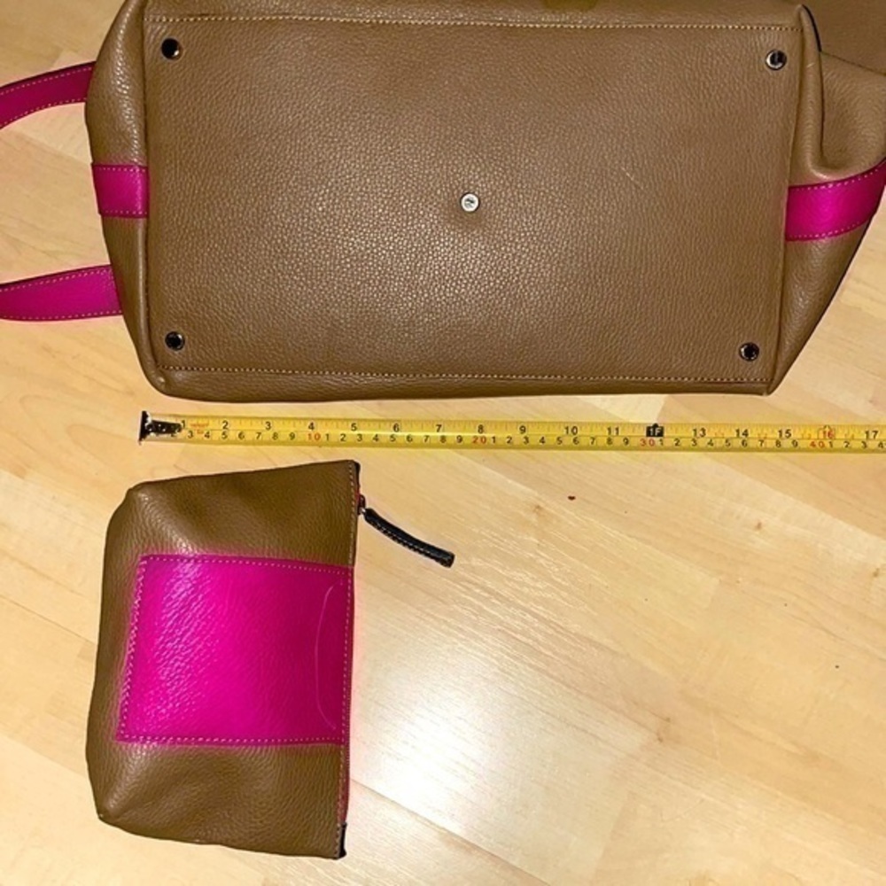 Sirni Pelletteria Roma Italy purse crossbody genuine leather large shopping bag - Picture 8 of 14